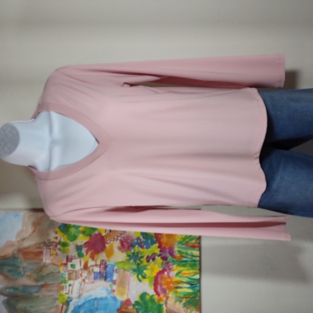 Womyn Blush Pink Stretch Knit Tee